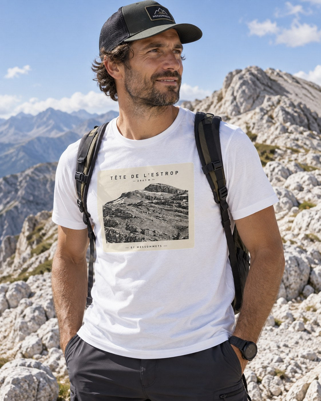T-shirt Tête de l'Estrop porté en haute montagne – Mes Sommets